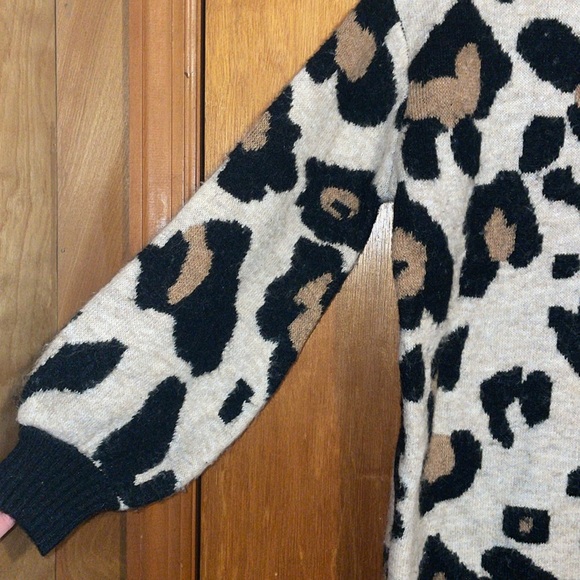 •ENTRO•URBAN OUTFITTERS LEOPARD PRINT  KNIT CREWNECK SWEATER SIZE SMALL EUC - Picture 5 of 7